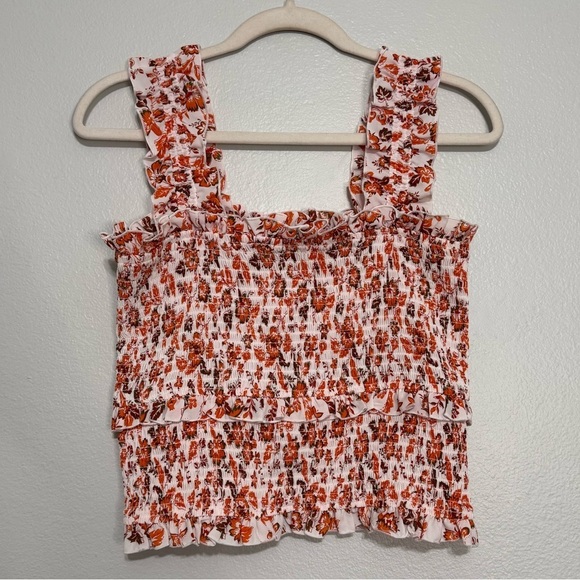 A Loves A Tops - a loves a Sleeveless Smocked Floral Top